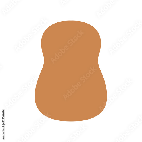 Silhouette of an acoustic guitar body with a clean blank background.
