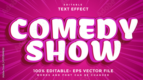 3d Minimal Word Comedy Show Editable Text Effect Design Template, Effect Saved In Graphic Style