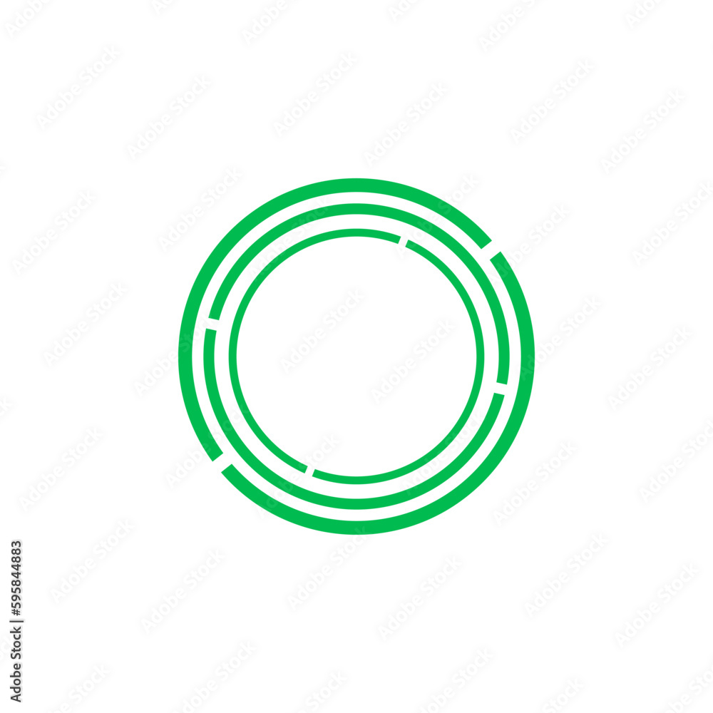 Logo of a circular labyrinth empty inside. Сolored round maze symbol.
Logo of a circular labyrinth empty inside. Сolored round maze symbol.