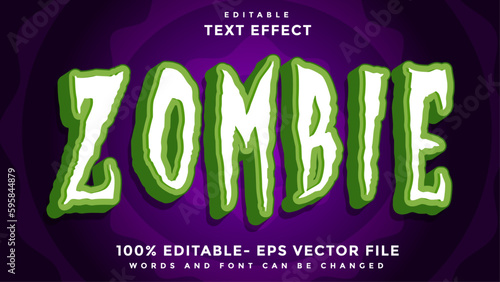 3d Minimal Word Zombie Editable Text Effect Design Template, Effect Saved In Graphic Style