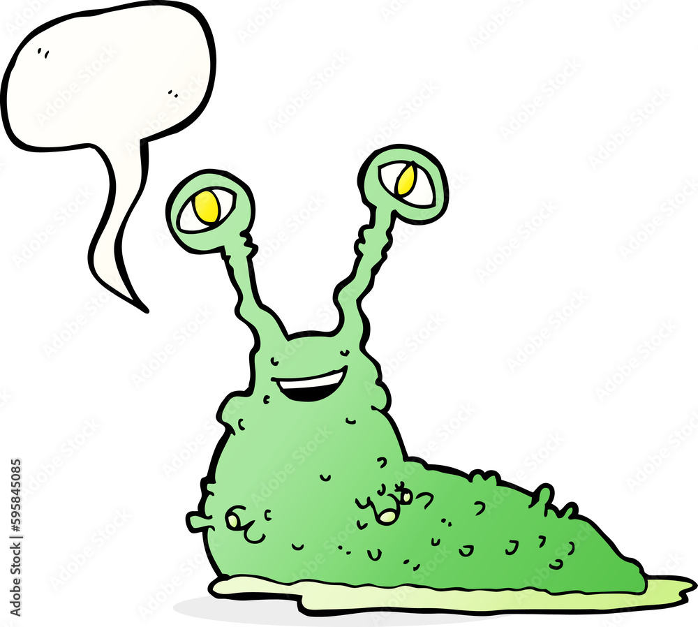 cartoon slug with speech bubble cartoon slug with speech bubble