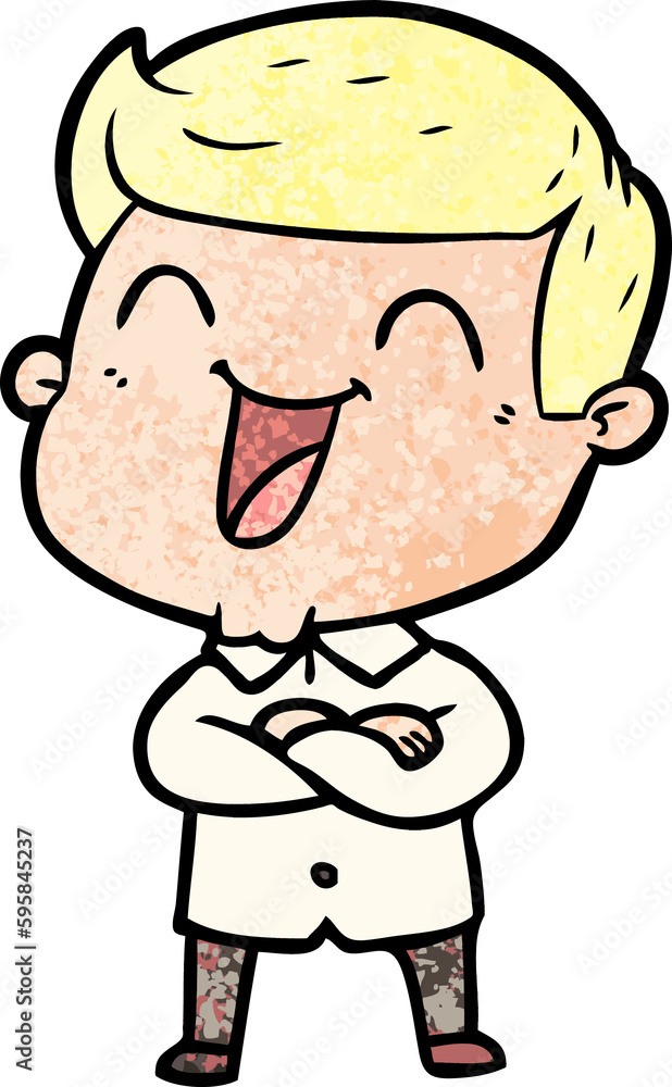 Naklejka premium cartoon man laughing