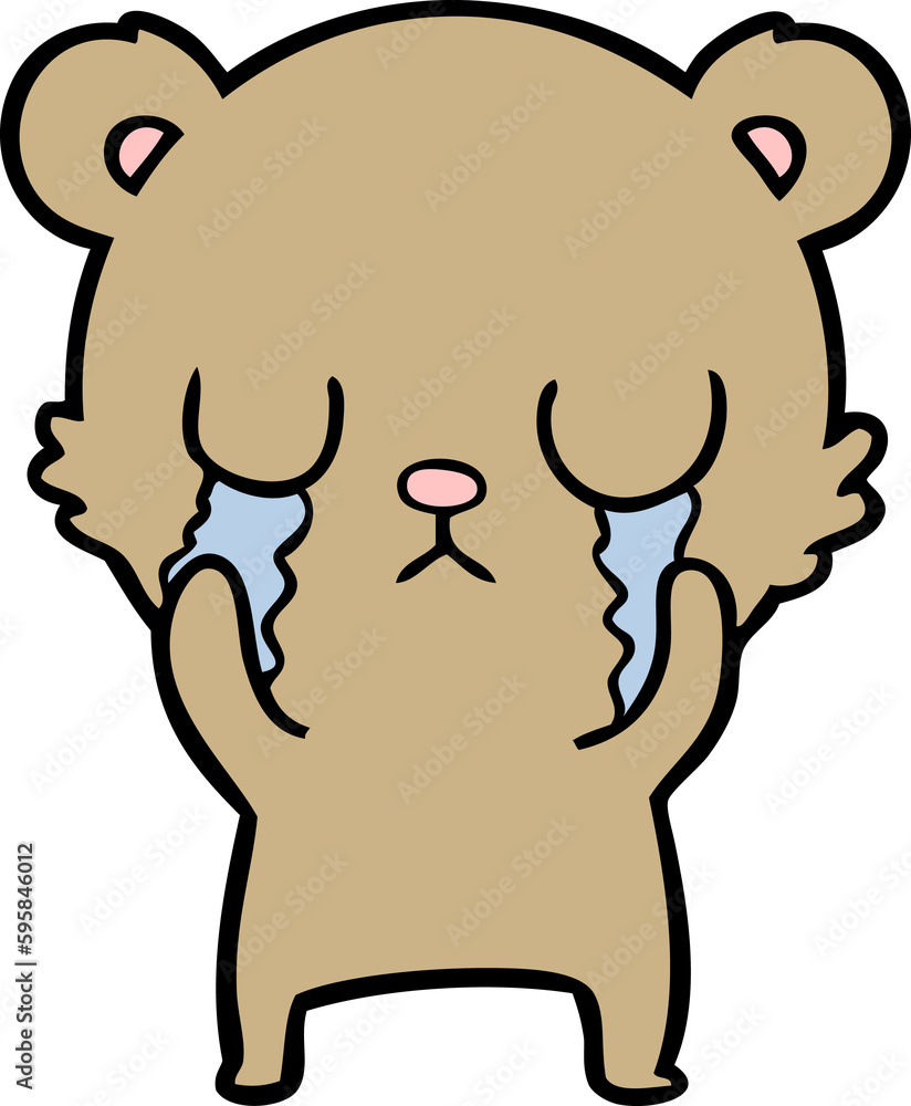 crying cartoon bear