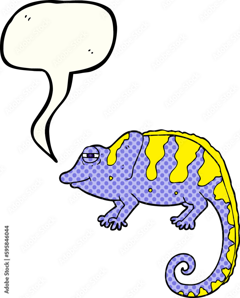 freehand drawn comic book speech bubble cartoon chameleon freehand drawn comic book speech bubble cartoon chameleon
