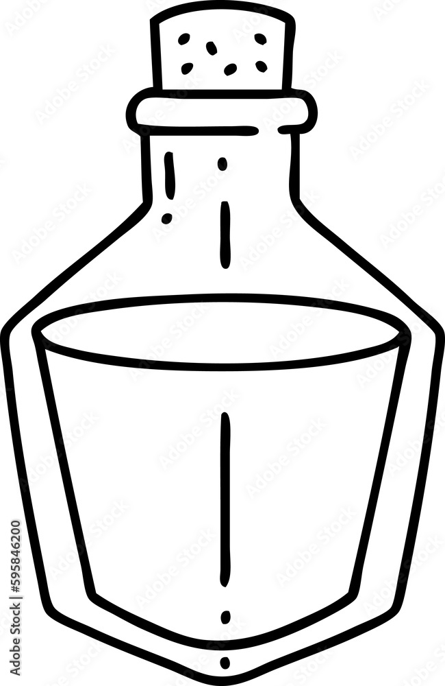 Obraz premium line doodle of a potion bottle