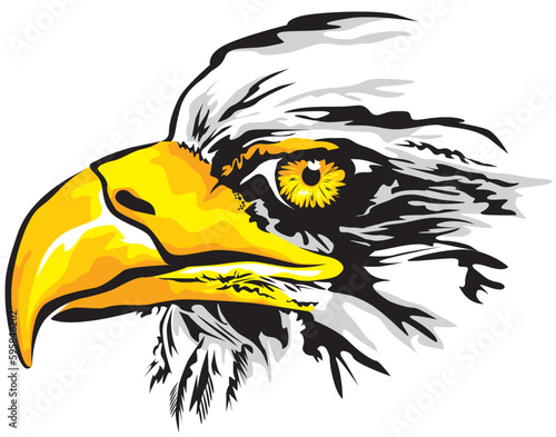 Portrait Adler als Vektor farbig