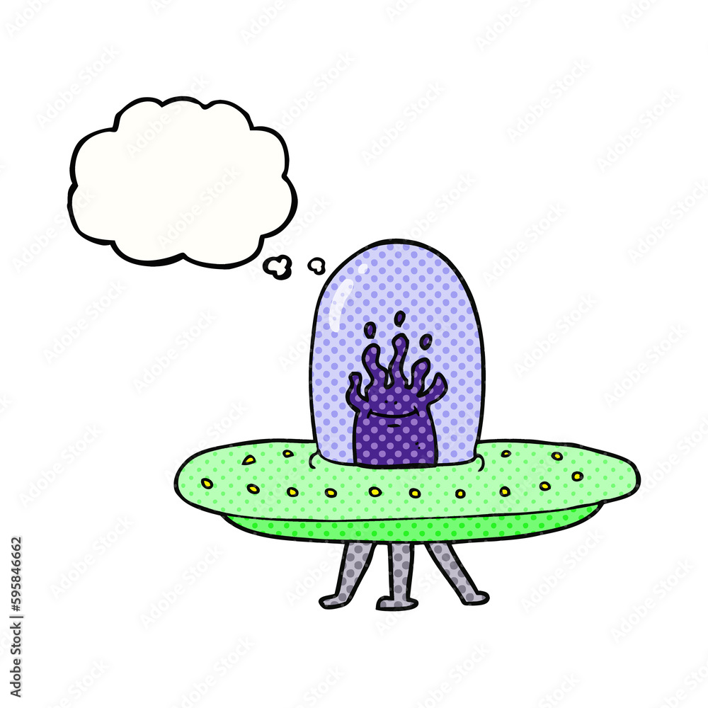 freehand drawn thought bubble cartoon flying saucer freehand drawn thought bubble cartoon flying saucer