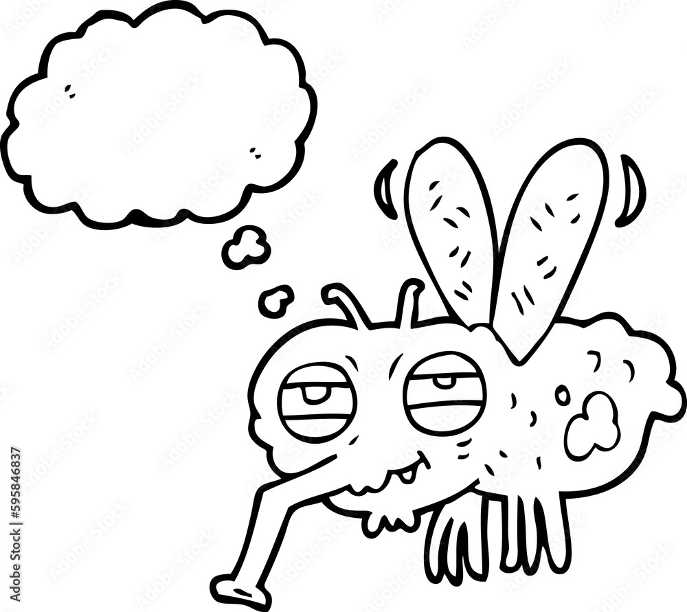 freehand drawn thought bubble cartoon fly freehand drawn thought bubble cartoon fly