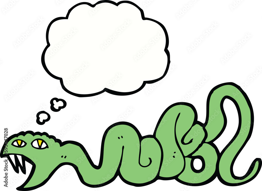 cartoon snake with thought bubble cartoon snake with thought bubble