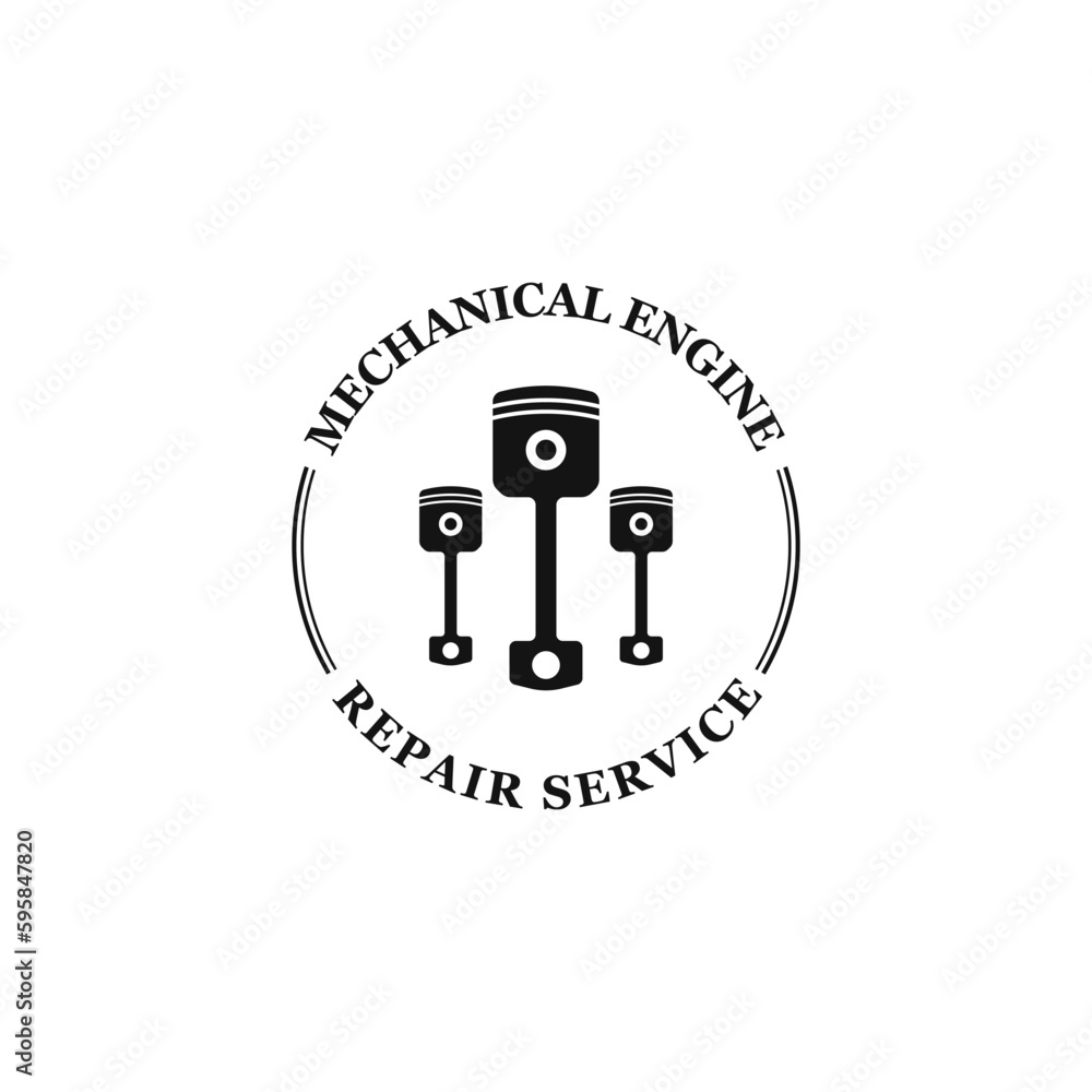 Flat piston logo design vector illustration idea Flat piston logo design vector illustration idea