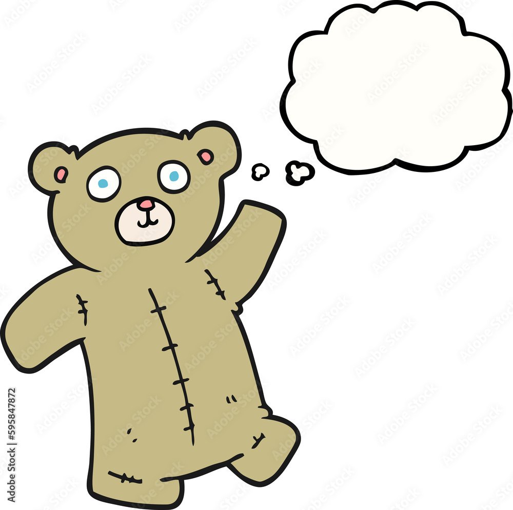 freehand drawn thought bubble cartoon teddy bear freehand drawn thought bubble cartoon teddy bear