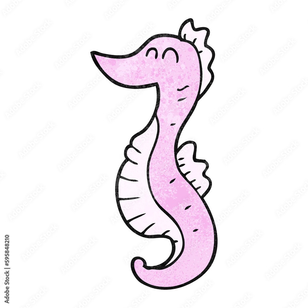 Fototapeta premium freehand textured cartoon seahorse