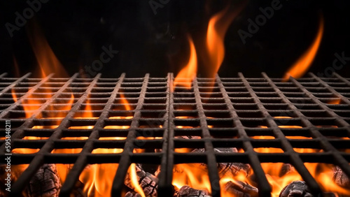Empty Fire Grid On Black Background
