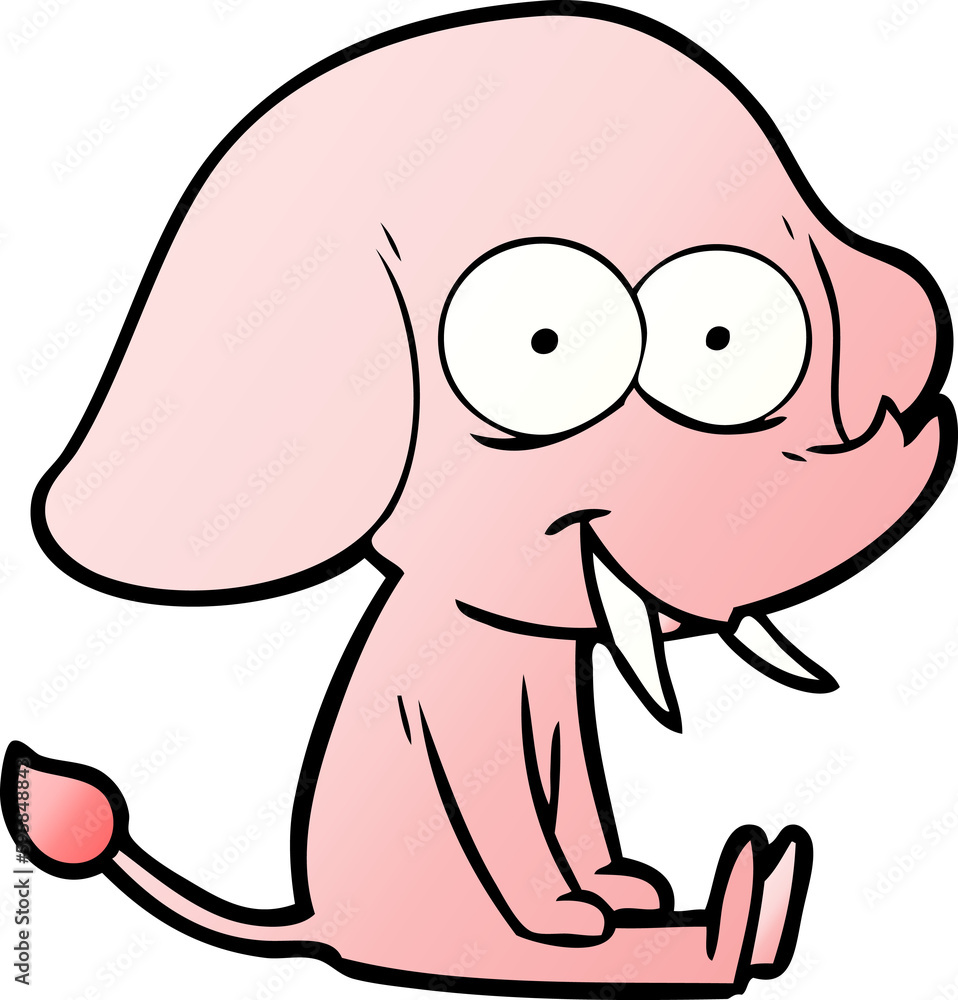 happy cartoon elephant