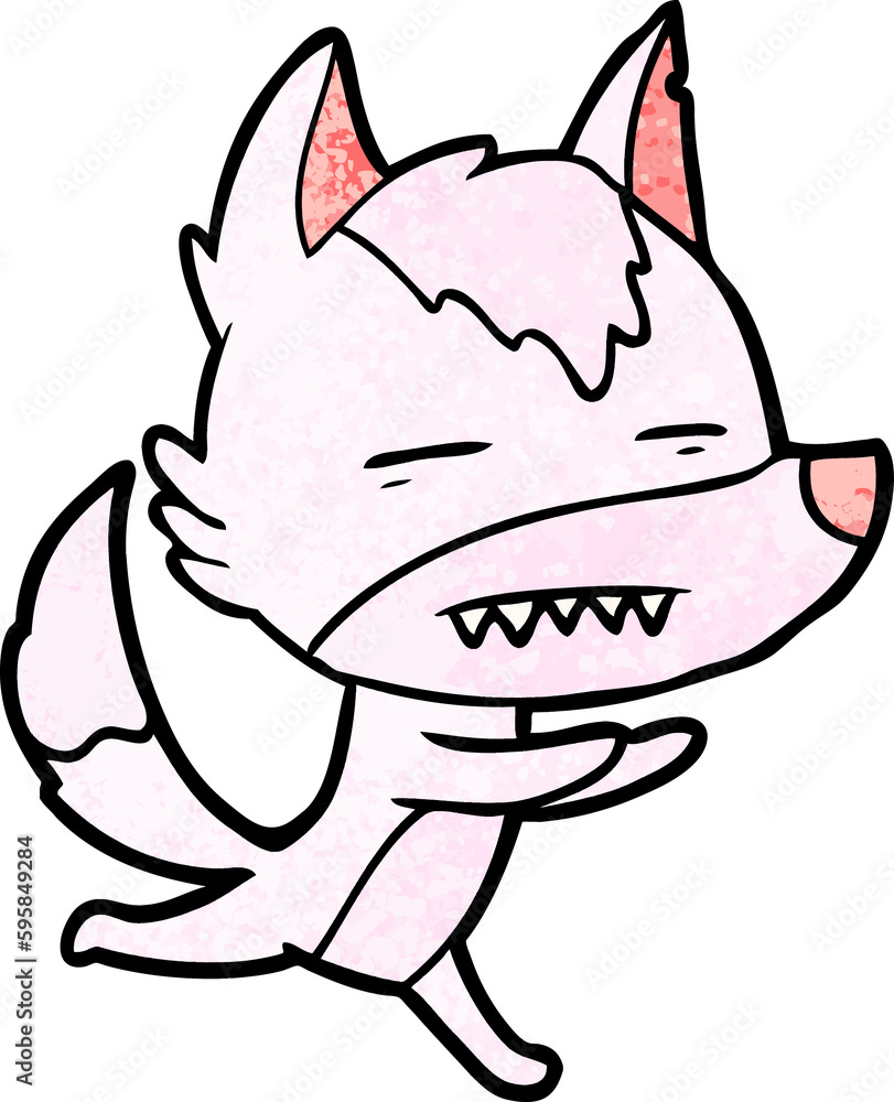 cartoon wolf showing teeth cartoon wolf showing teeth
