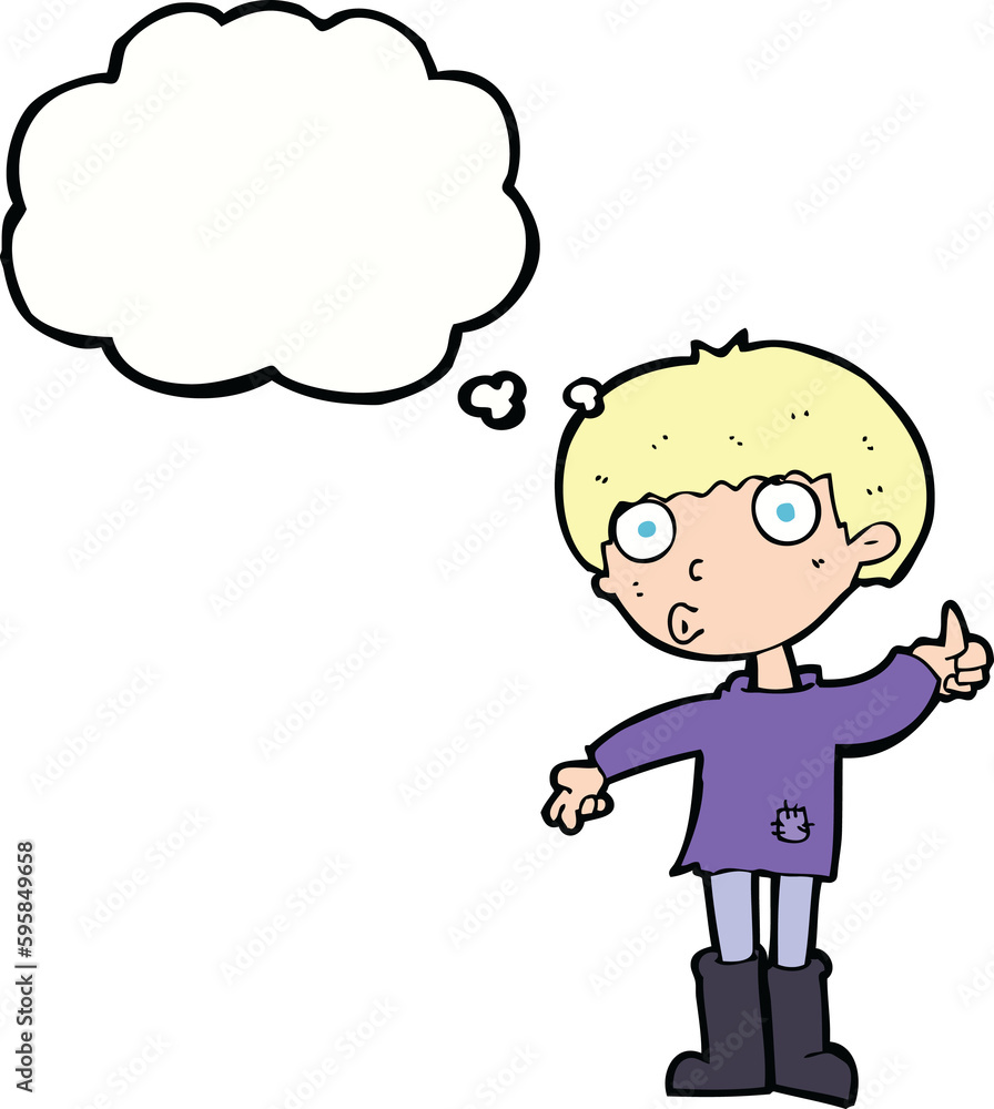 cartoon boy asking question with thought bubble cartoon boy asking question with thought bubble