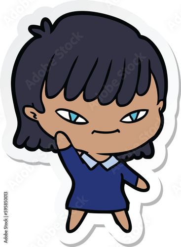 sticker of a cartoon woman