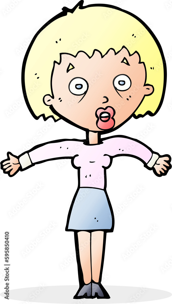 cartoon woman shrugging shoulders cartoon woman shrugging shoulders