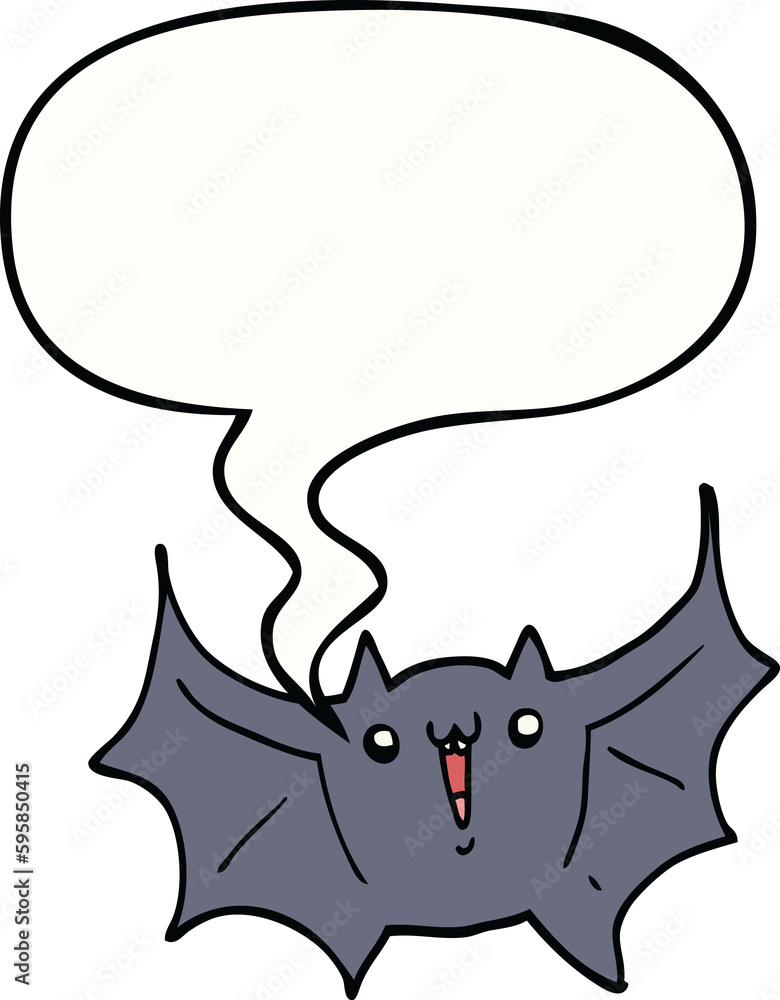 cartoon happy vampire bat with speech bubble cartoon happy vampire bat with speech bubble
