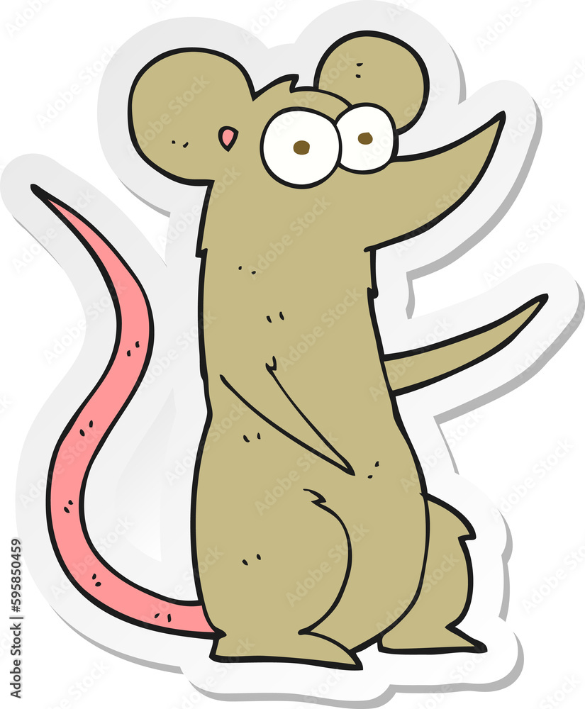 sticker of a cartoon mouse sticker of a cartoon mouse