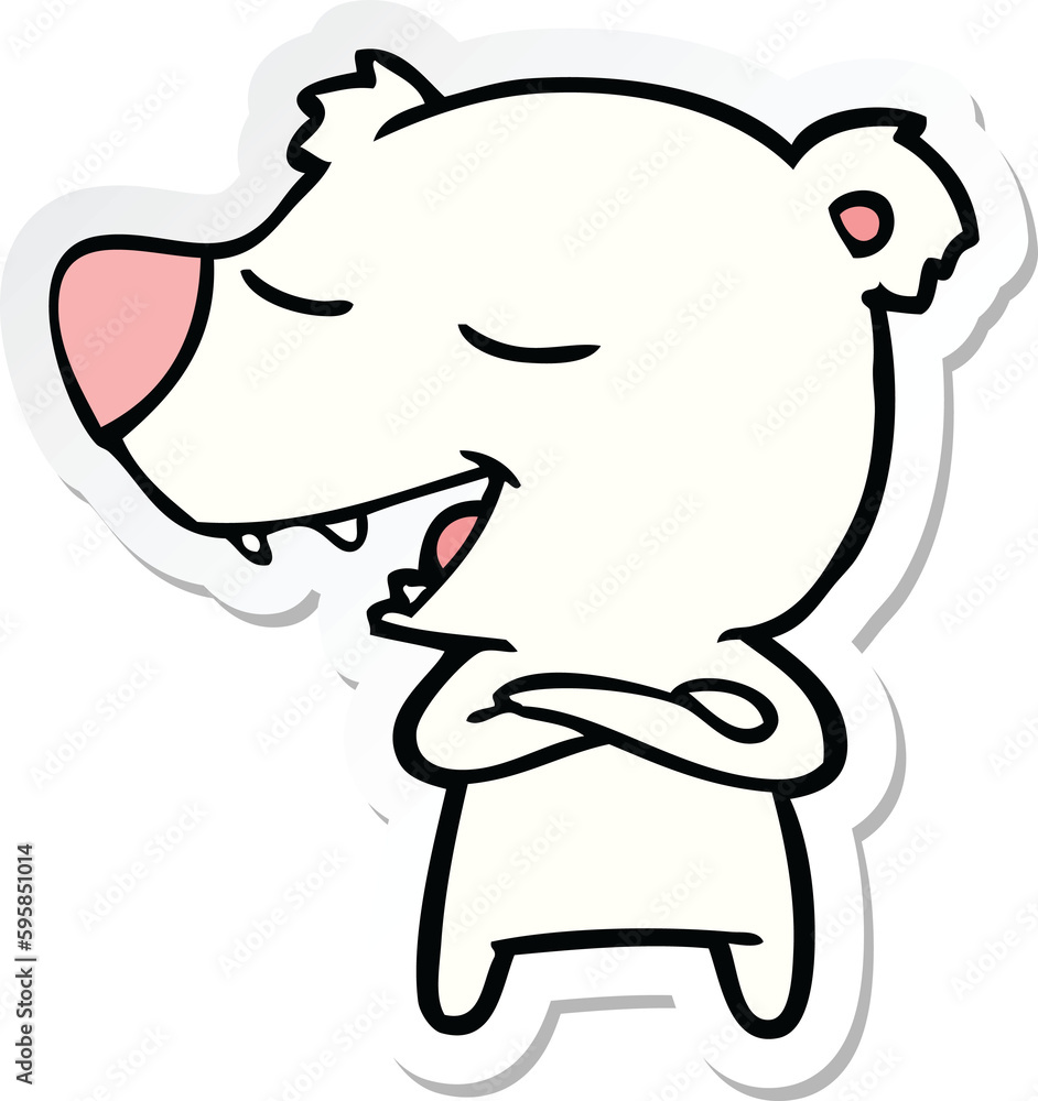 sticker of a cartoon polar bear sticker of a cartoon polar bear
