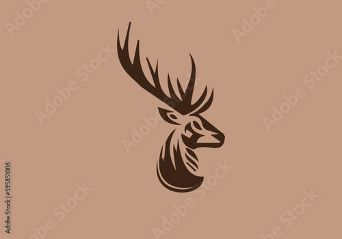 this is a deer icon logo design 