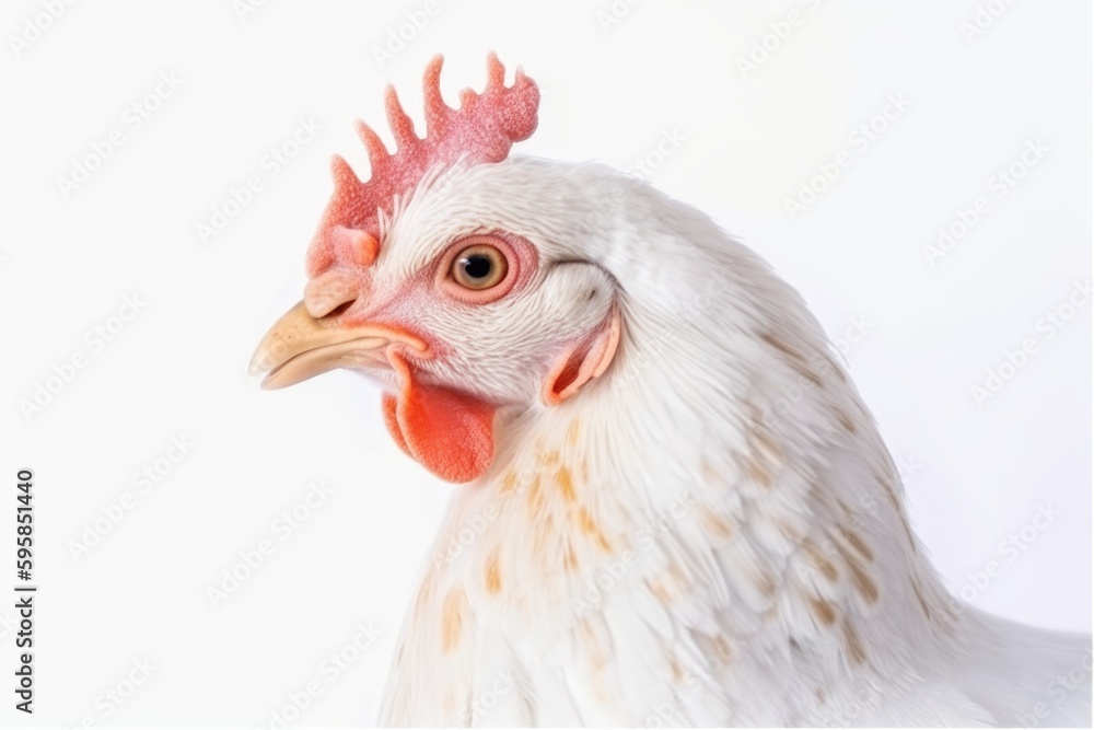 Chicken bird isolated on white background generative ai.