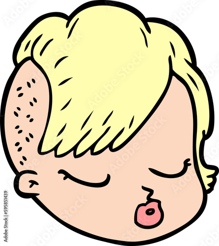 cartoon female face