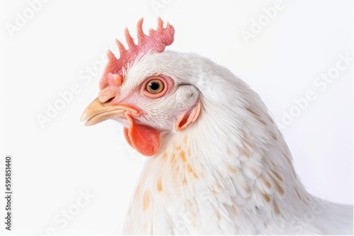 Chicken bird isolated on white background generative ai.