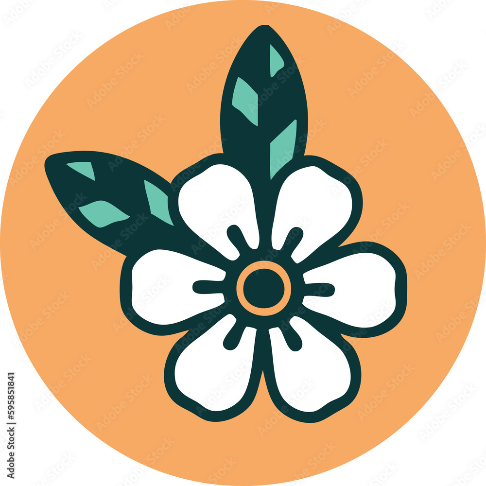 iconic tattoo style image of a flower iconic tattoo style image of a flower