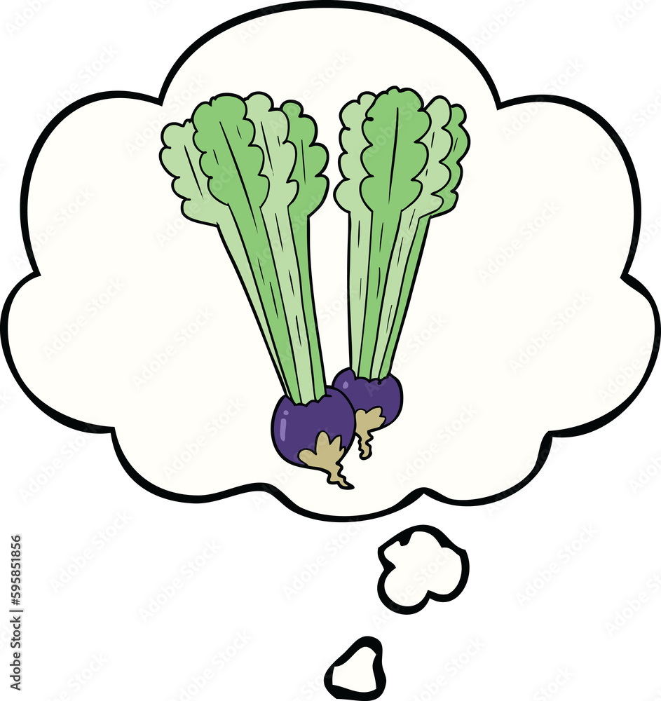 Fototapeta premium cartoon beetroot with thought bubble