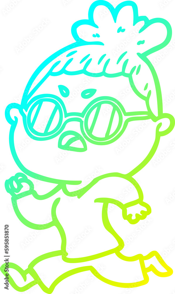 cold gradient line drawing of a cartoon annoyed woman cold gradient line drawing of a cartoon annoyed woman