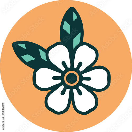 iconic tattoo style image of a flower