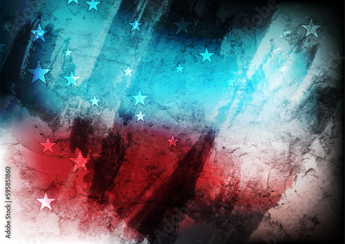 Concept USA flag abstract grunge blot background. American dark vector design