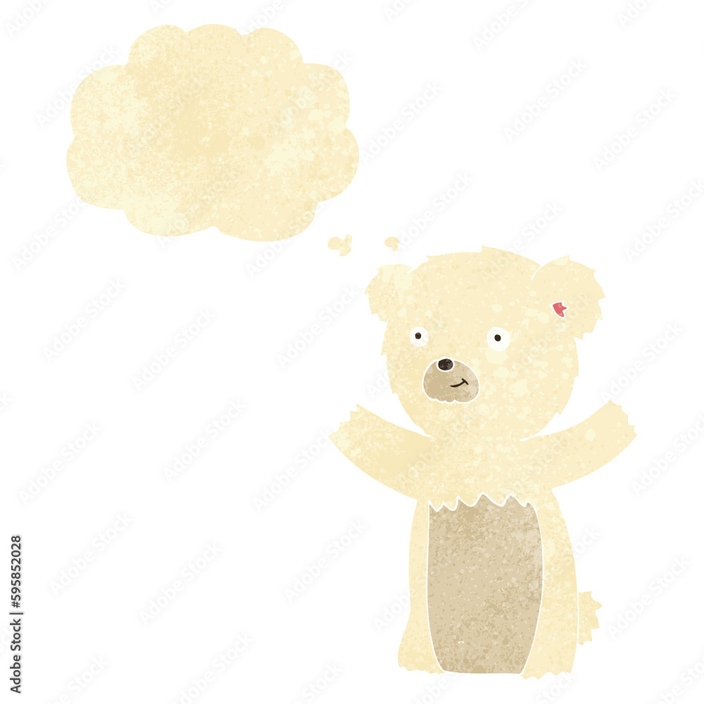 cartoon polar bear cub with thought bubble cartoon polar bear cub with thought bubble