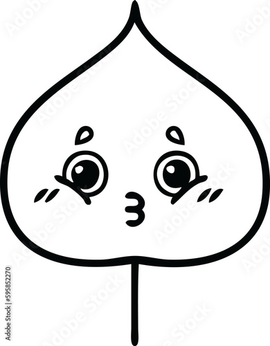 Konstfotografi line drawing cartoon of a expressional leaf