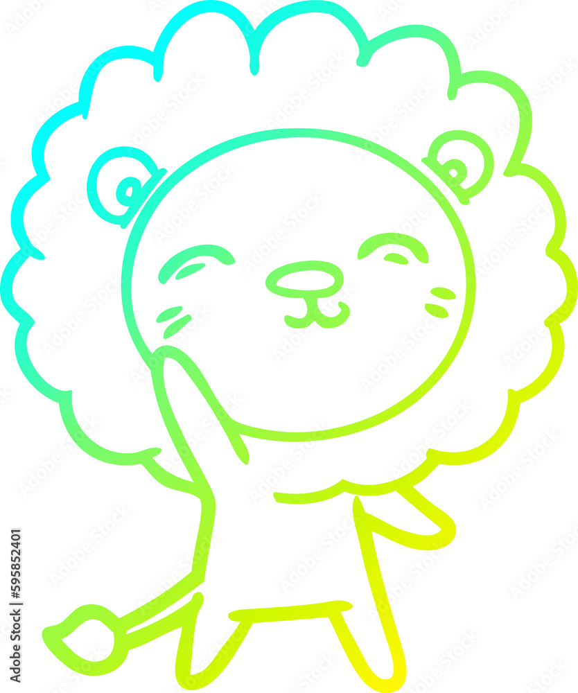 cold gradient line drawing of a cartoon lion cold gradient line drawing of a cartoon lion