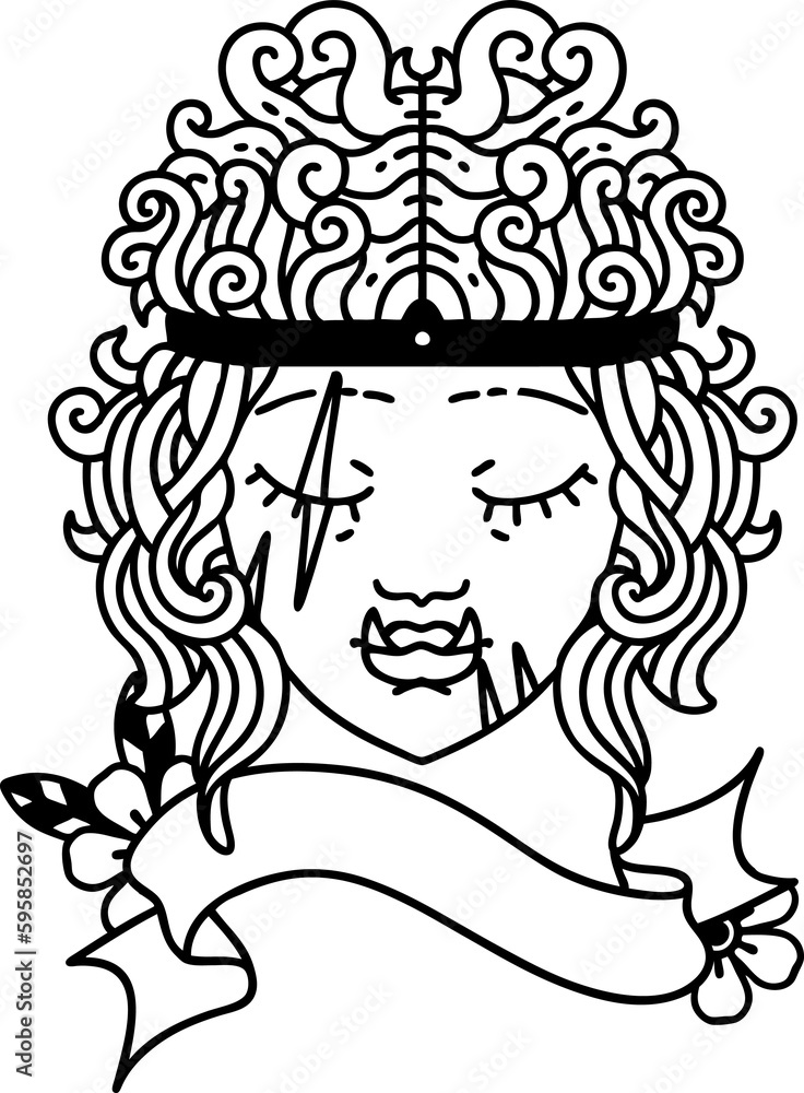 Black and White Tattoo linework Style orc barbarian character face Black and White Tattoo linework Style orc barbarian character face