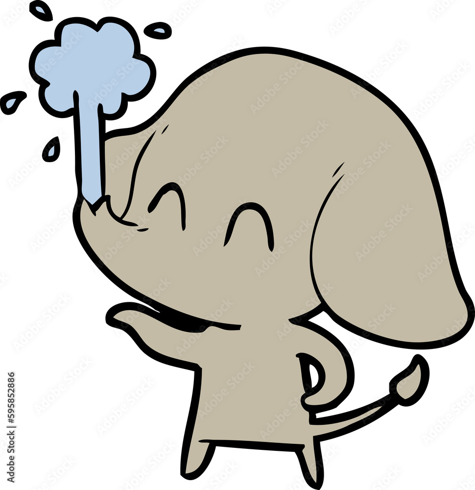 cute cartoon elephant spouting water cute cartoon elephant spouting water