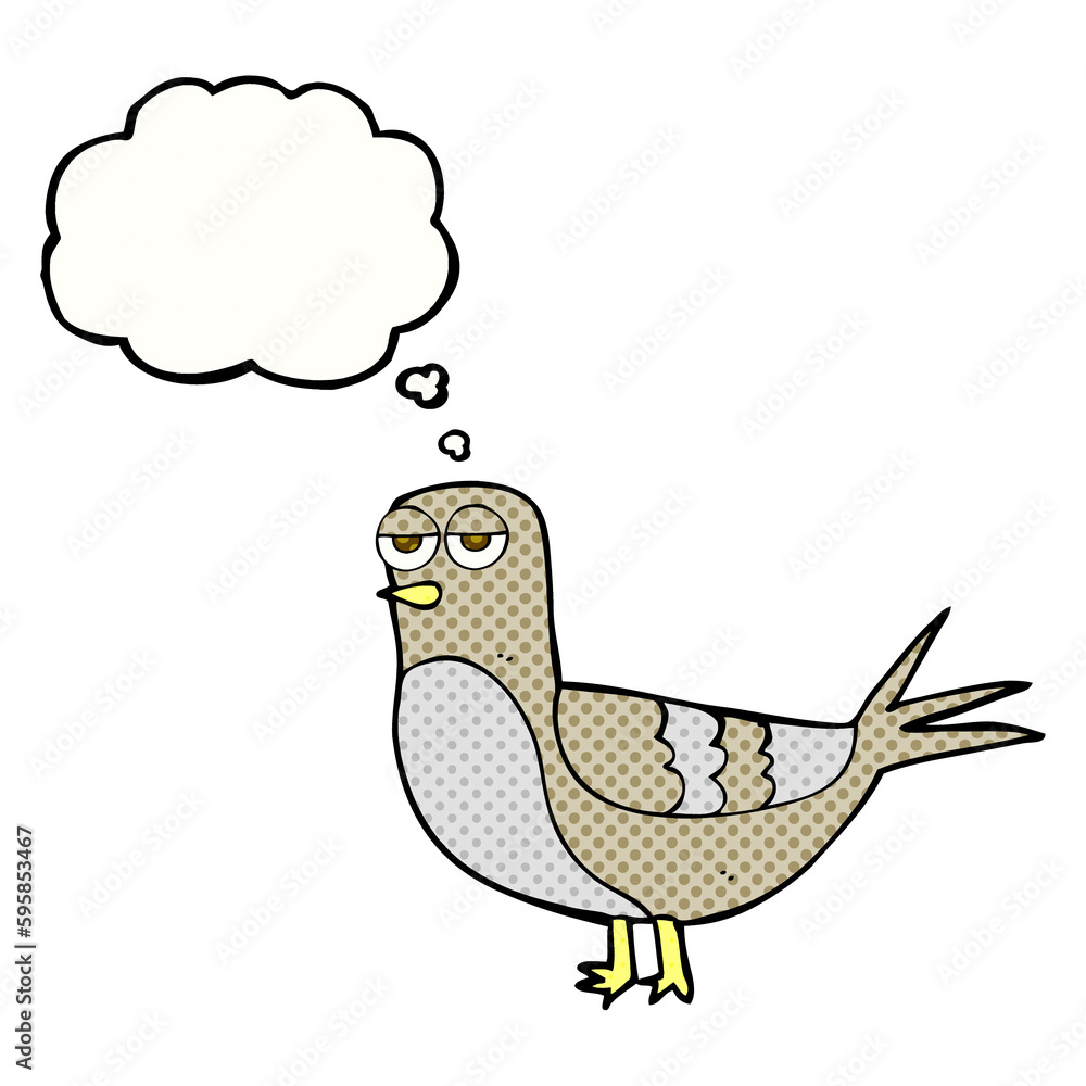 freehand drawn thought bubble cartoon pigeon freehand drawn thought bubble cartoon pigeon