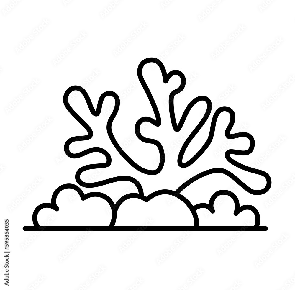 Coral reefs outline icon Coral reefs outline icon