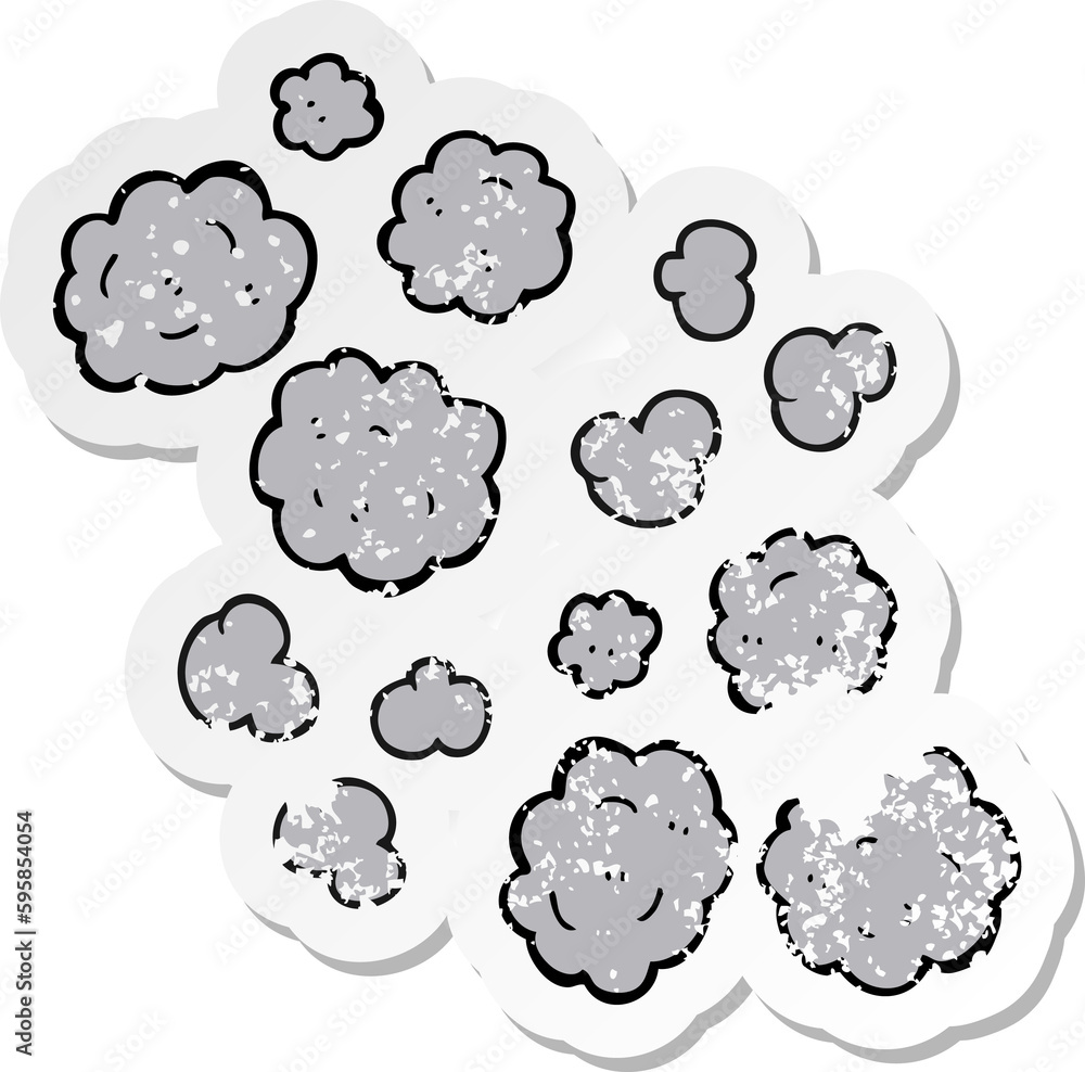 retro distressed sticker of a cartoon smoke clouds retro distressed sticker of a cartoon smoke clouds