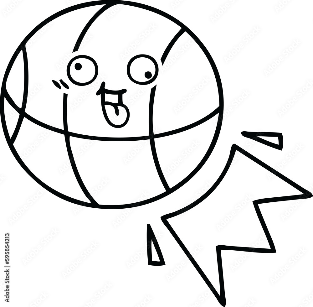 line drawing cartoon of a basketball line drawing cartoon of a basketball