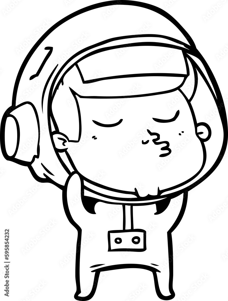 cartoon confident astronaut