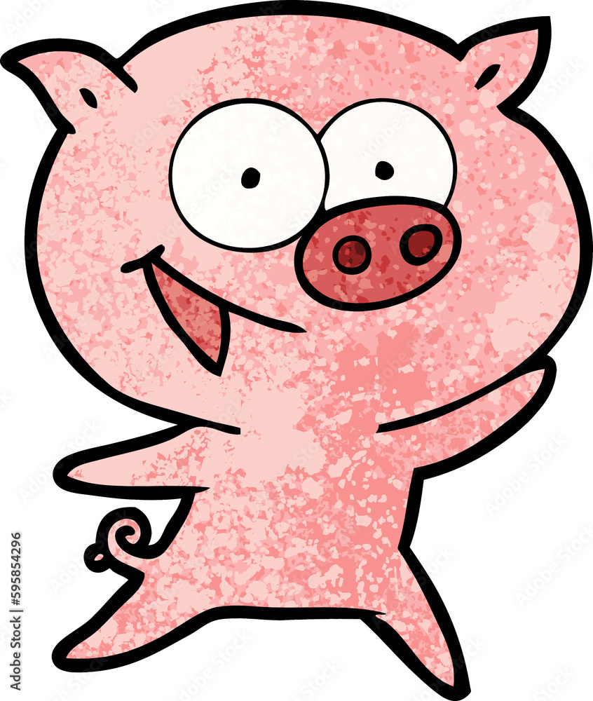 cheerful pig cartoon cheerful pig cartoon