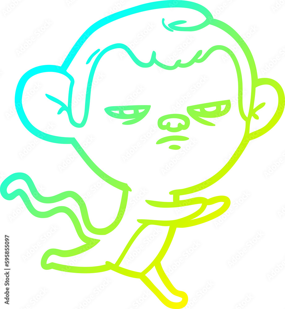 cold gradient line drawing of a cartoon monkey cold gradient line drawing of a cartoon monkey