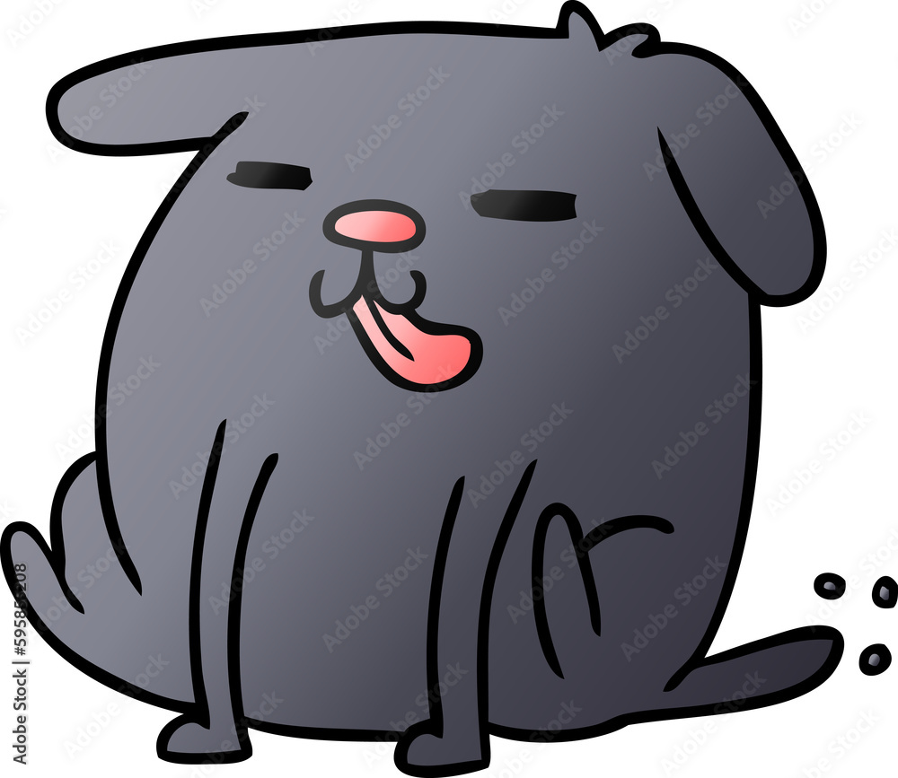 gradient cartoon illustration kawaii of a cute dog gradient cartoon illustration kawaii of a cute dog