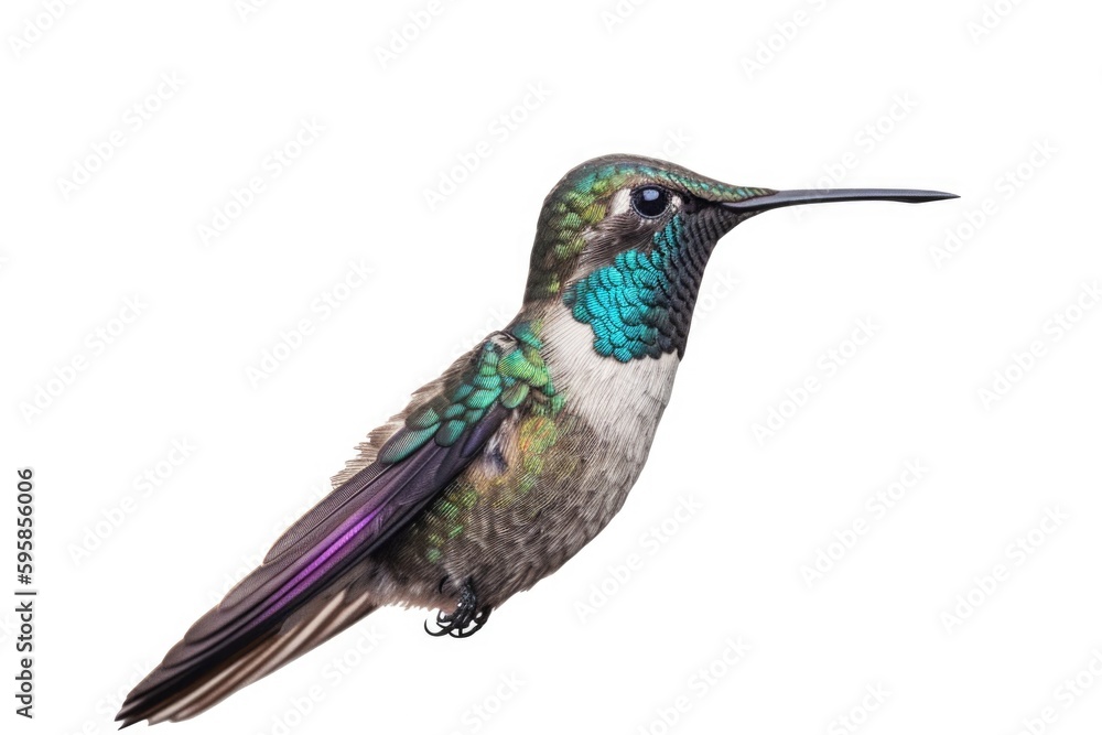 Fototapeta premium Hummingbird macaw bird isolated on white background generative ai.