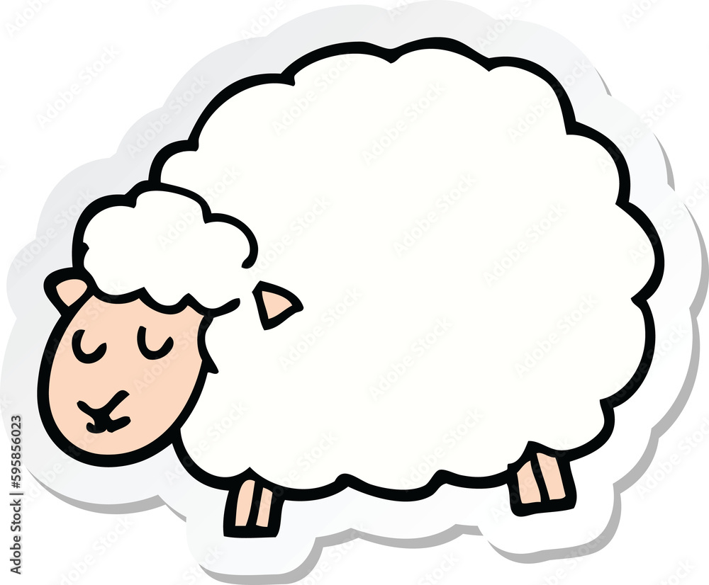 sticker of a cartoon sheep sticker of a cartoon sheep
