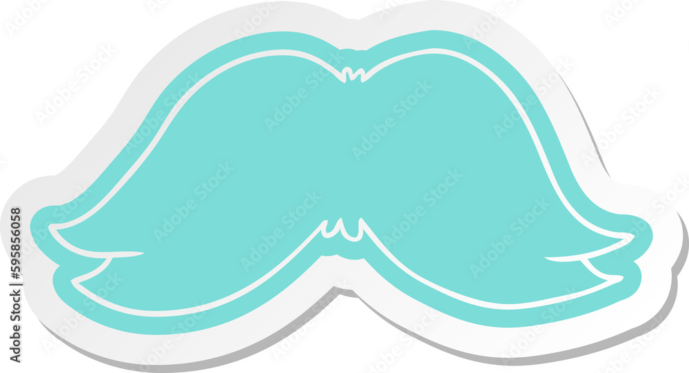 Obraz premium cartoon sticker of a mans moustache